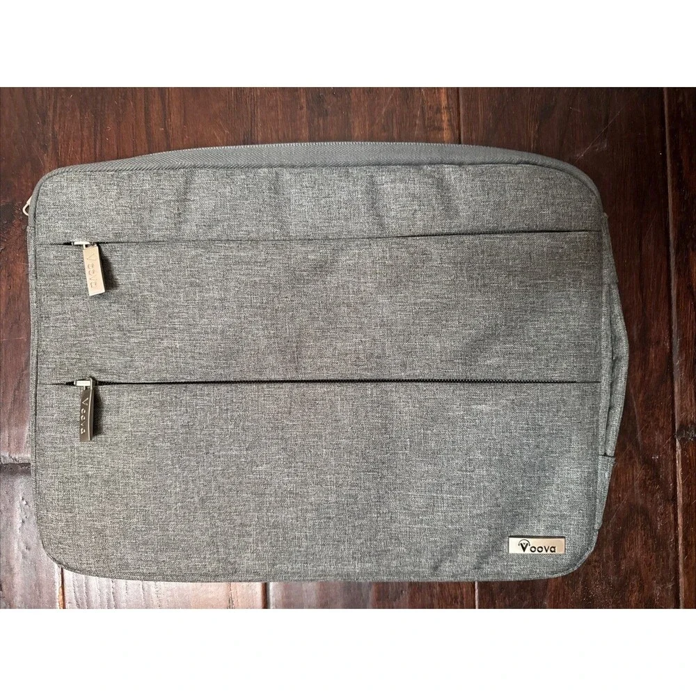 Voova Gray Laptop Sleeve Bag with Pockets Water Resistant Computer For 13 Inch